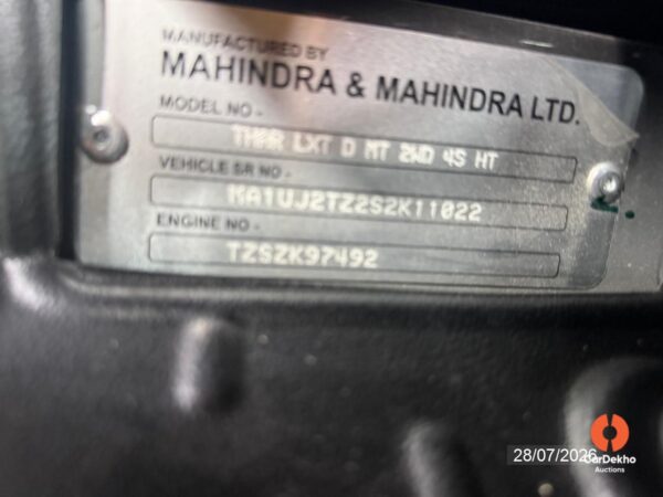 CHASSIS20NO.jpeg 2025 Mahindra Thar LXT D MT 2WD 4S HT